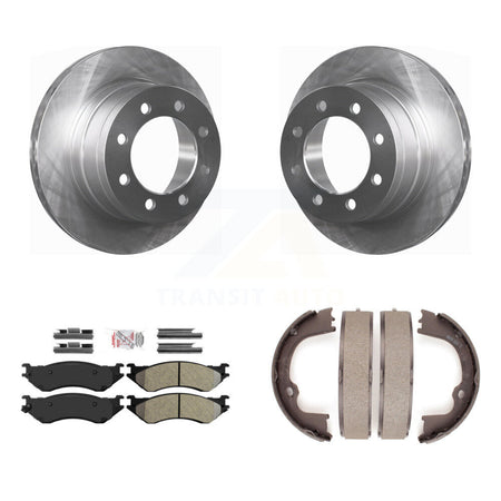 Rear Disc Rotors Semi-Metallic Pads And Parking Brake Shoes Kit For Dodge Ram 1500 K8A-108167