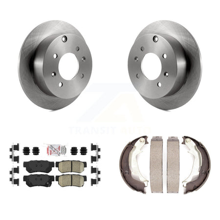 Rear Disc Rotors Ceramic Pads And Parking Brake Shoes Kit For Hyundai Sonata Kia Optima K8A-108184