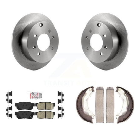 Rear Disc Rotors Ceramic Pads And Parking Brake Shoes Kit For Hyundai Sonata Kia Optima K8A-108185