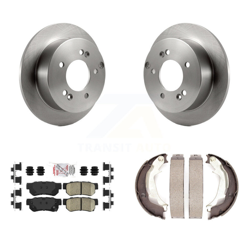 Rear Disc Rotors Ceramic Pads Parking Shoes Kit For Hyundai Sonata XG350 Kia Optima XG300 K8A-108186