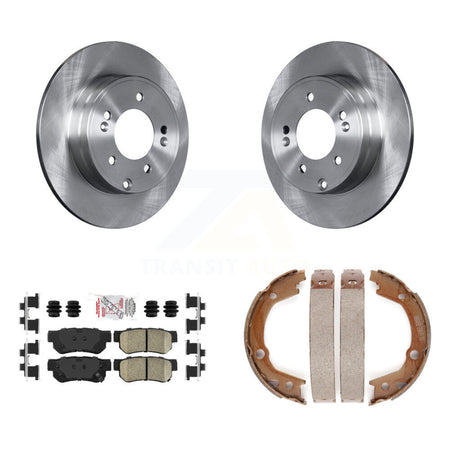 Rear Disc Rotors Ceramic Pads And Parking Brake Shoes Kit For Hyundai Sonata 3.3L K8A-108190