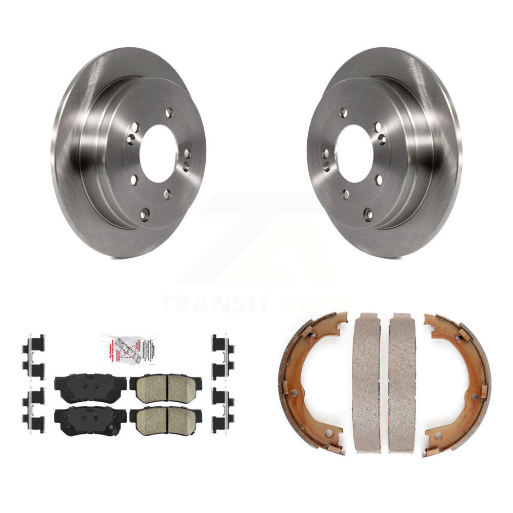 Rear Disc Rotors Ceramic Pads And Parking Brake Shoes Kit For Hyundai Azera K8A-108193