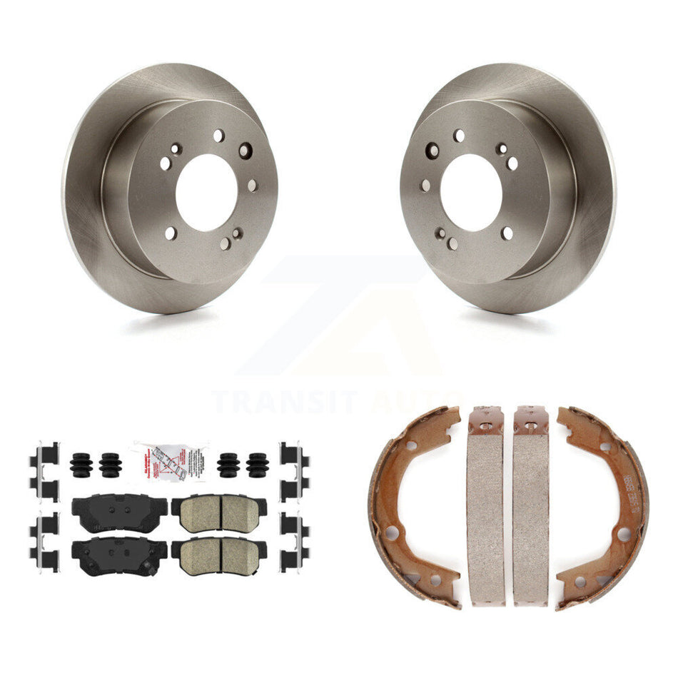 Rear Disc Rotors Ceramic Pads And Parking Brake Shoes Kit For Hyundai Elantra K8A-108194