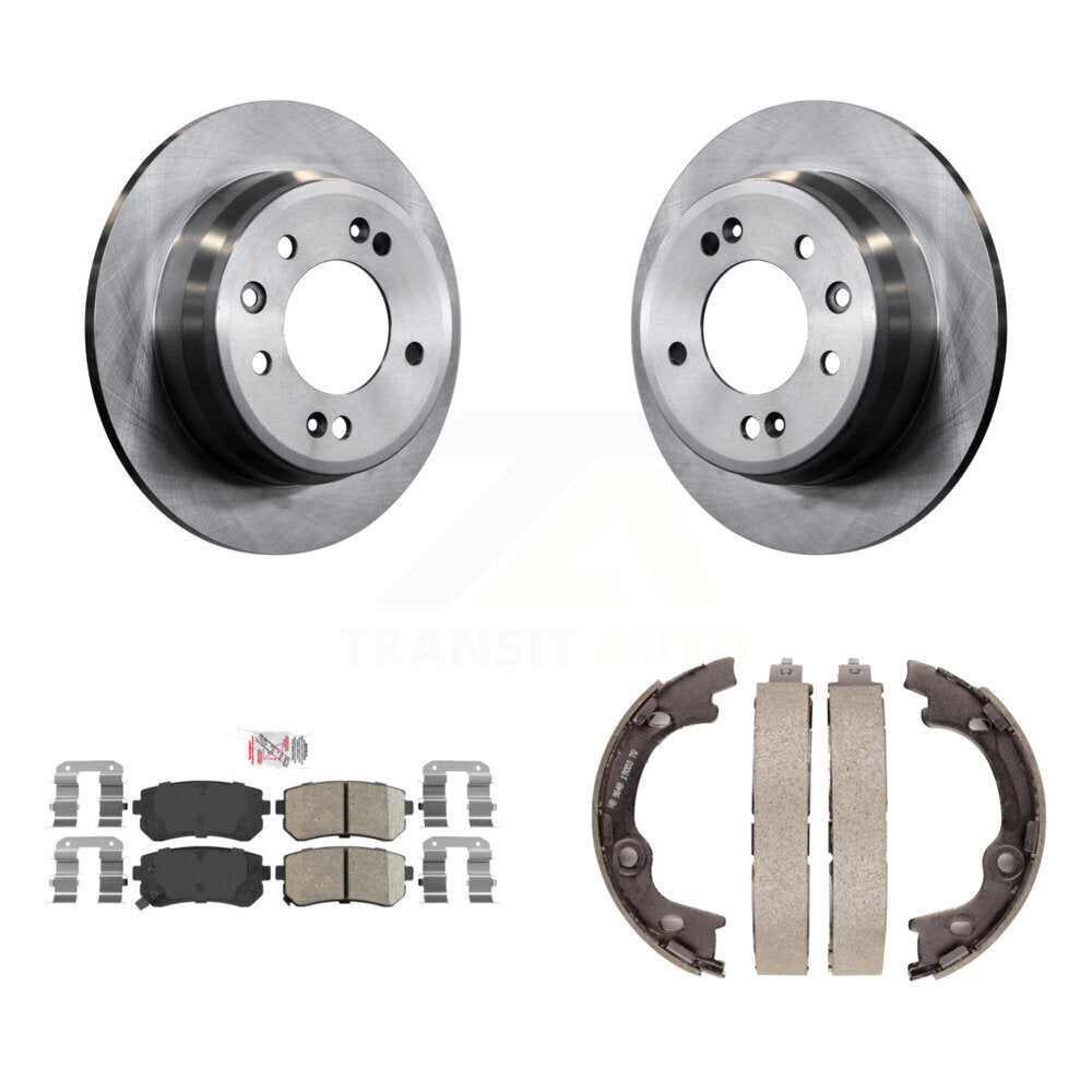 Rear Disc Rotors Ceramic Pads And Parking Brake Shoes Kit For Hyundai Tucson Elantra K8A-108201