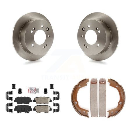 Rear Disc Rotors Ceramic Pads & Parking Shoes Kit For Hyundai Elantra Sedan From 03 23 10 K8A-108202