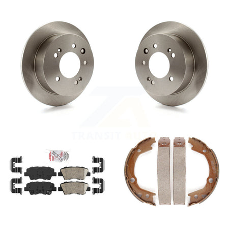 Rear Disc Rotors Ceramic Pads & Parking Shoes Kit For Hyundai Elantra Sedan From 03 23 10 K8A-108203