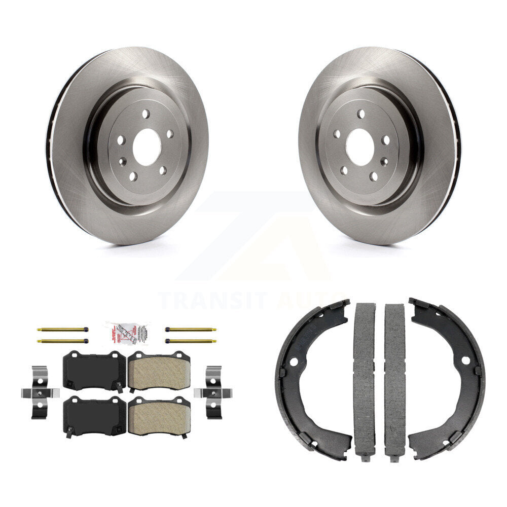 Rear Disc Rotors Semi-Metallic Pads & Parking Shoes Kit For Chevrolet Camaro Cadillac CTS K8A-108208
