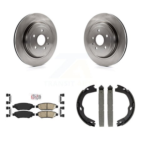 Rear Disc Rotors Ceramic Pads & Parking Shoes Kit For Cadillac CTS With Heavy Duty Brakes K8A-108210