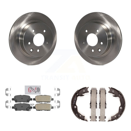 Rear Disc Rotors Ceramic Pads & Parking Brake Shoes Kit For Nissan Rogue LEAF Juke Select K8A-108218