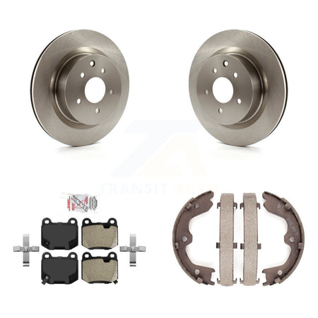 Rear Disc Rotors Semi-Metallic Pads Parking Brake Shoes Kit For Nissan 350Z INFINITI G35 K8A-108223