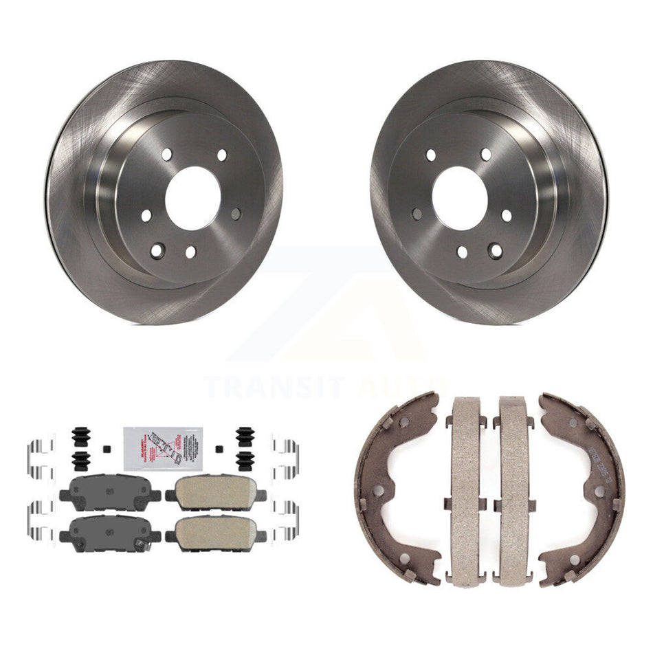 Rear Disc Rotors Ceramic Pads And Parking Brake Shoes Kit For INFINITI G35 Nissan 350Z K8A-108224