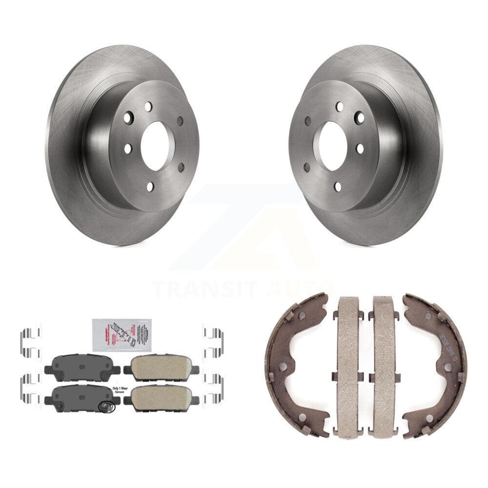 Rear Disc Rotors Ceramic Pads And Parking Brake Shoes Kit For Nissan Altima Maxima K8A-108225