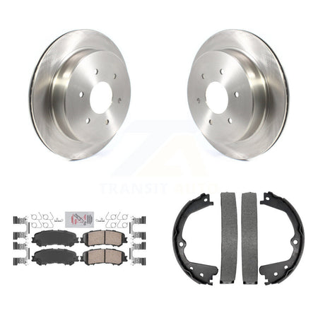 Rear Disc Rotors Ceramic Pads And Parking Brake Shoes Kit For 2017-2023 Nissan TITAN K8A-108233