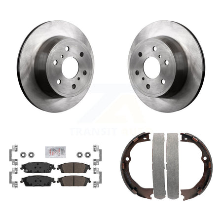 Rear Disc Rotors Semi-Metallic Pads Parking Shoes Kit For GMC Chevrolet Sierra 1500 Tahoe K8A-108235