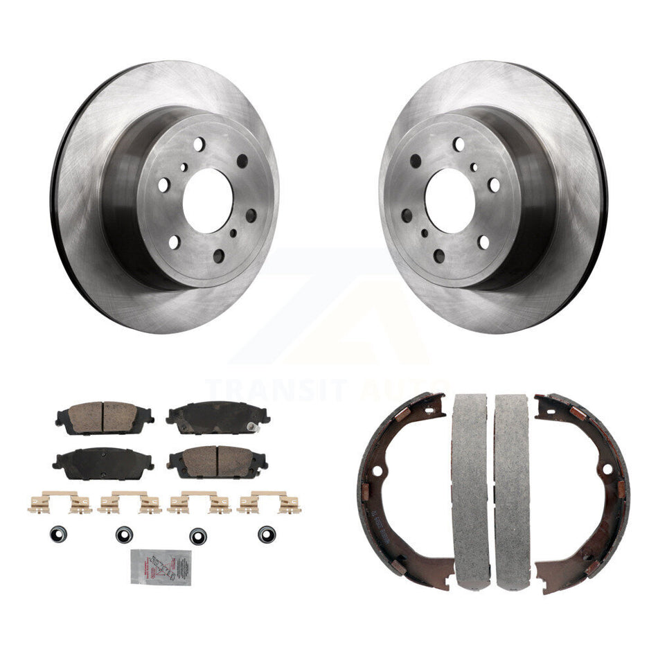 Rear Disc Rotors Ceramic Pads & Parking Shoes Kit For GMC Chevrolet Sierra 1500 Silverado K8A-108236