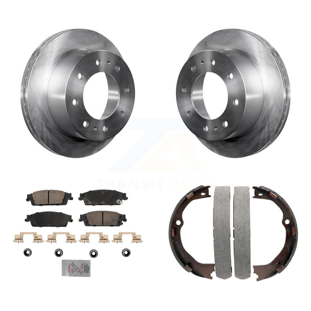 Rear Disc Rotors Ceramic Pads Parking Shoes Kit For Chevrolet Suburban With 8 Lug Wheels K8A-108239