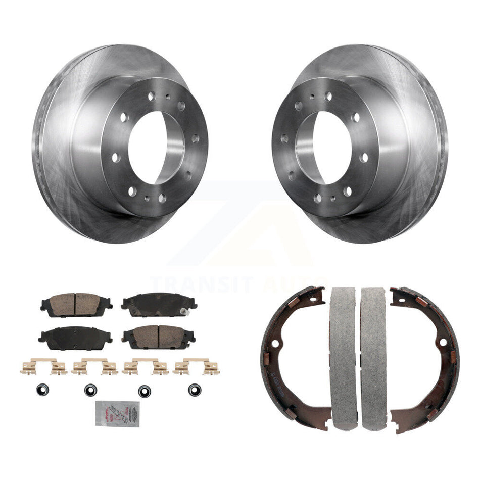 Rear Disc Rotors Ceramic Pads Parking Shoes Kit For Chevrolet Suburban With 8 Lug Wheels K8A-108239