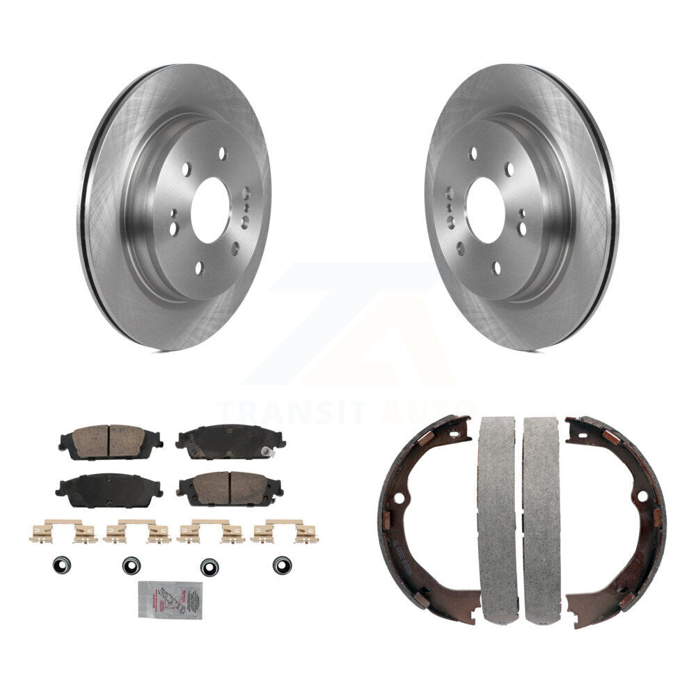 Rear Disc Rotors Ceramic Pads Parking Shoes Kit For 2019 Chevrolet Silverado 1500 LD GMC K8A-108242