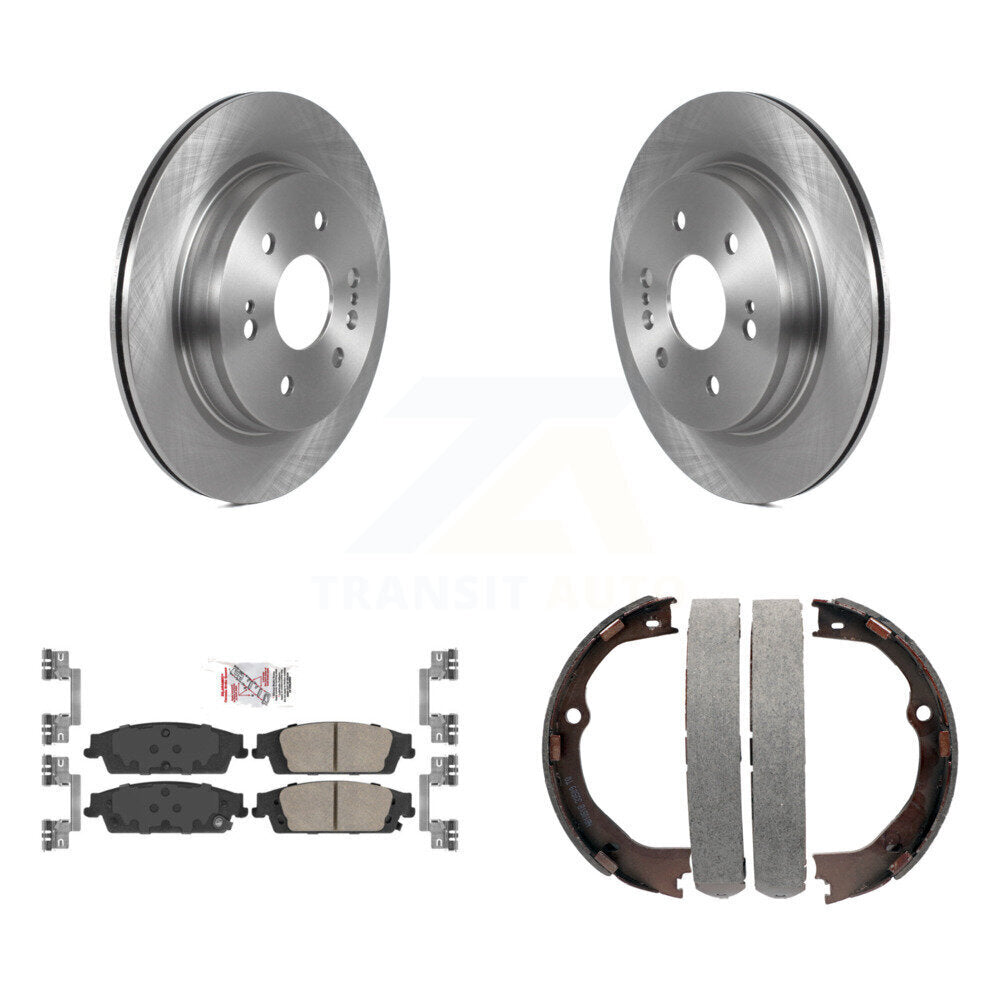 Rear Disc Rotors Ceramic Pads Parking Shoes Kit For 2019 Chevrolet Silverado 1500 LD GMC K8A-108243