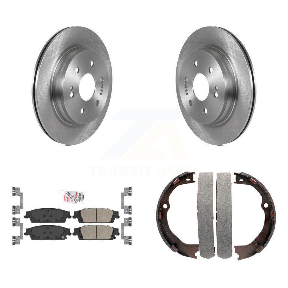 Rear Disc Rotors Ceramic Pads Parking Shoes Kit For 2019 Chevrolet Silverado 1500 LD GMC K8A-108243