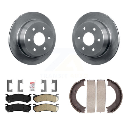 Rear Disc Rotors Ceramic Pads Parking Shoes Kit For 2003 Chevrolet Silverado 2500 HD GMC K8A-108265