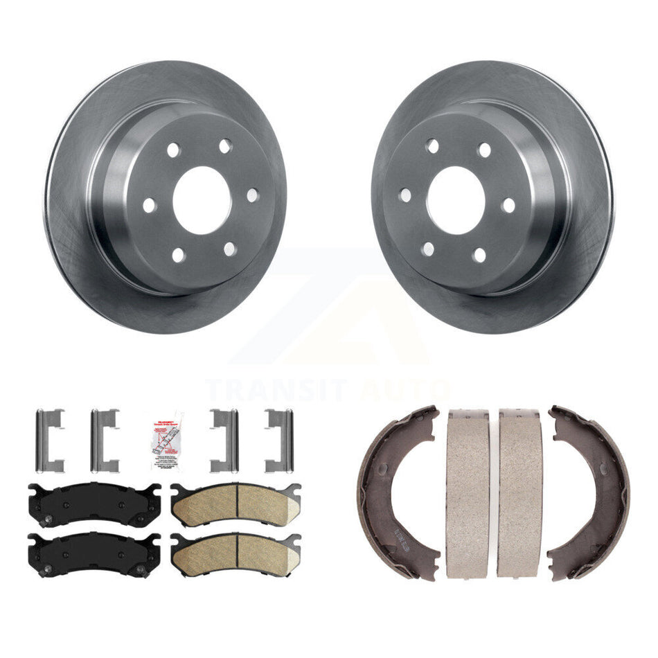 Rear Disc Rotors Ceramic Pads Parking Shoes Kit For 2003 Chevrolet Silverado 2500 HD GMC K8A-108265
