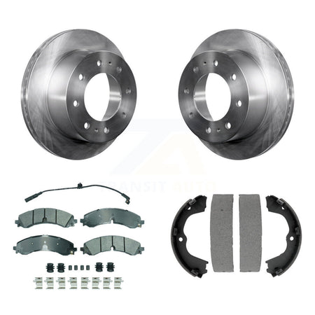 Rear Disc Rotors Semi-Metallic Pads & Parking Shoes Kit For GMC Chevrolet Sierra 2500 HD K8A-108268