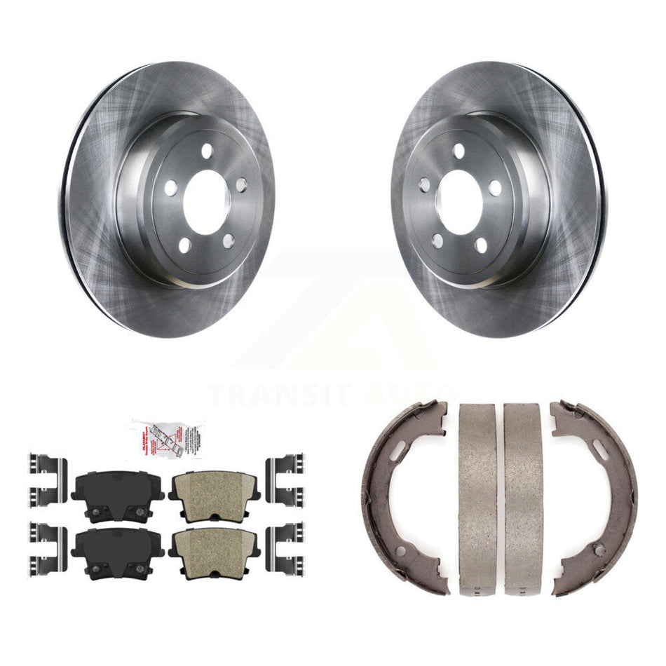 Rear Disc Rotors Ceramic Pads Parking Shoes Kit For Dodge Chrysler 300 Charger Challenger K8A-108273