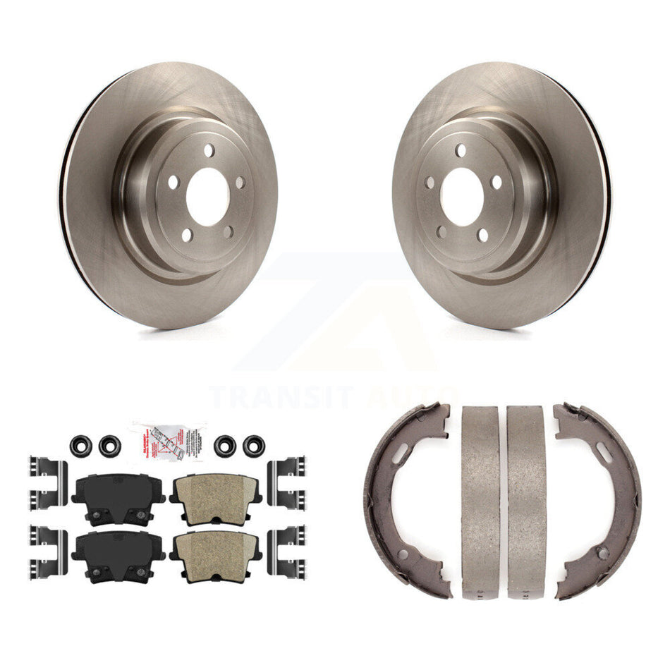 Rear Disc Rotors Ceramic Pads And Parking Brake Shoes Kit For Dodge Charger Magnum K8A-108275