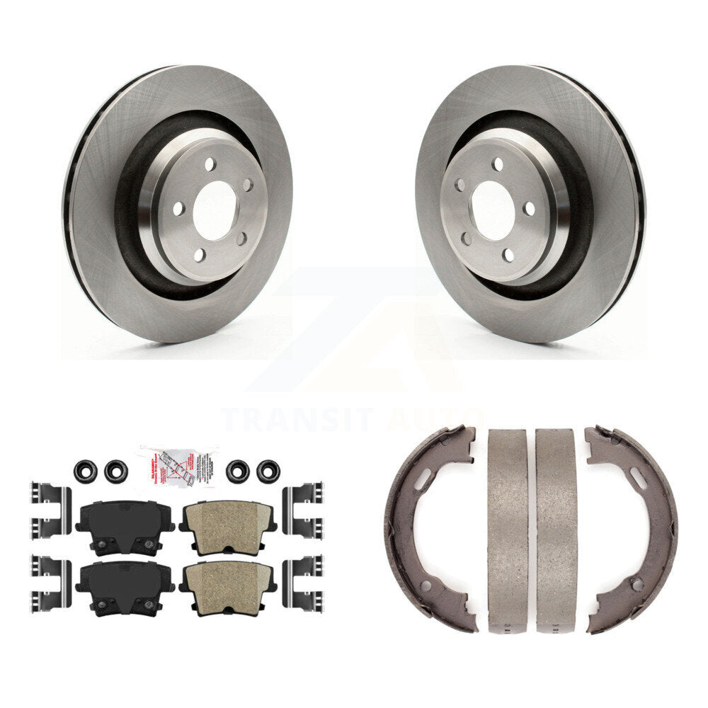 Rear Disc Rotors Ceramic Pads Parking Shoes Kit For Dodge Charger R T Scat Pack with 6.4L K8A-108280