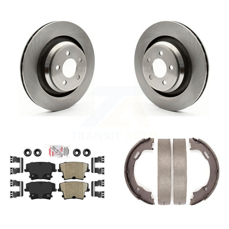 Rear Disc Rotors Ceramic Pads Parking Shoes Kit For Dodge Charger R T Scat Pack with 6.4L K8A-108280