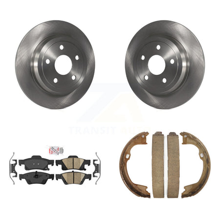 Rear Disc Rotors Ceramic Pads And Parking Shoes Kit For Dodge Durango Jeep Grand Cherokee K8A-108301