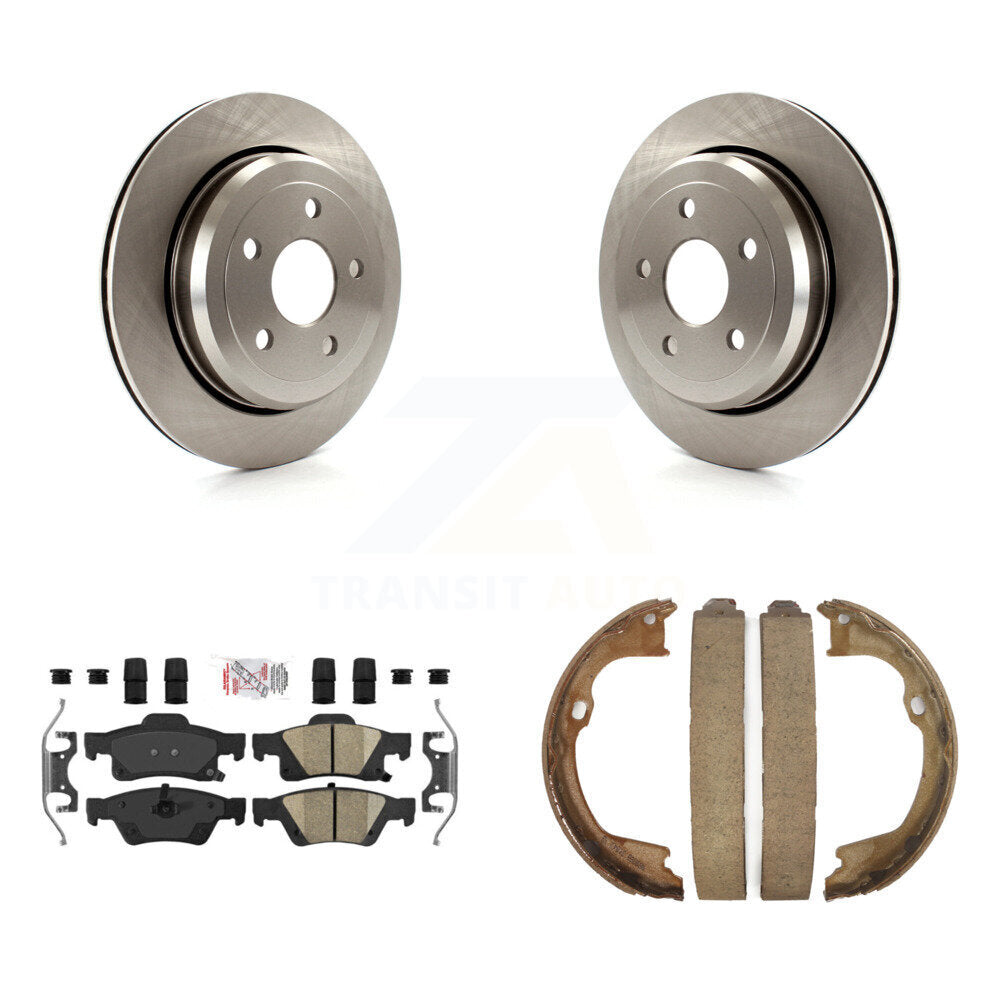 Rear Disc Rotors Ceramic Pads Parking Shoes Kit For Jeep Grand Cherokee Dodge Durango WK K8A-108302