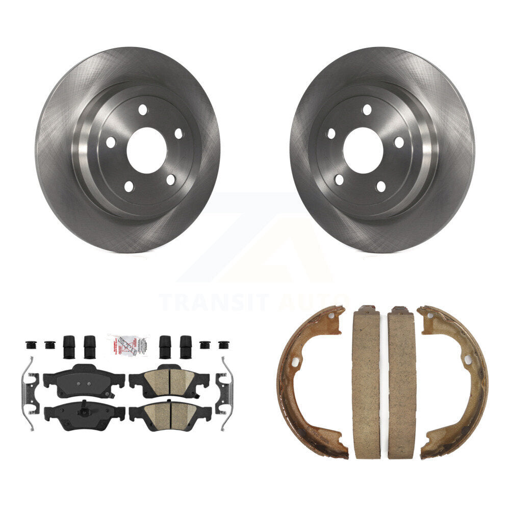 Rear Disc Rotors Ceramic Pads And Parking Shoes Kit For Dodge Durango Jeep Grand Cherokee K8A-108303