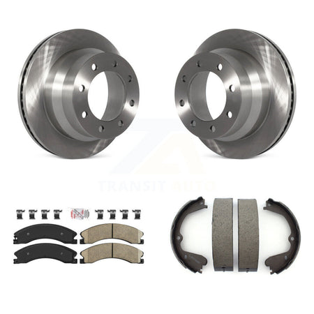 Rear Disc Rotors Ceramic Pads And Parking Shoes Kit For Chevrolet Express 3500 GMC Savana K8A-108316