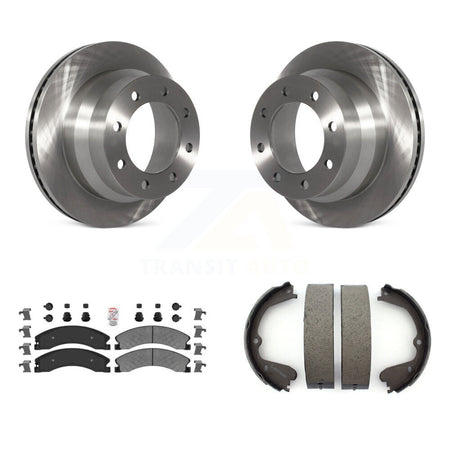 Rear Disc Rotors Semi-Metallic Pads Parking Shoes Kit For Chevrolet Express 3500 GMC 4500 K8A-108318