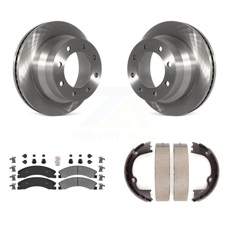 Rear Disc Rotors Semi-Metallic Pads And Parking Brake Shoes Kit For GMC Savana 3500 K8A-108323