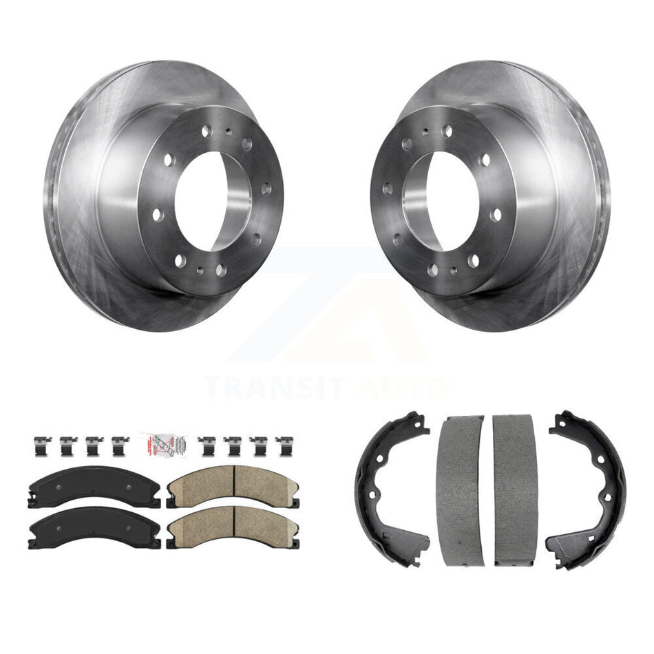 Rear Disc Rotors Ceramic Pads Parking Shoes Kit For GMC Sierra 2500 HD Chevrolet Suburban K8A-108327
