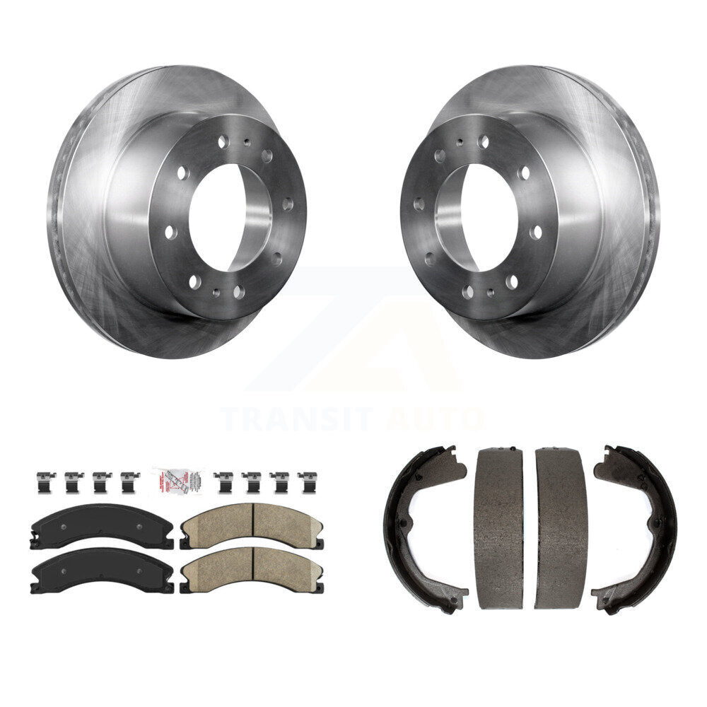 Rear Disc Rotors Ceramic Pads Parking Shoes Kit For Chevrolet Silverado 2500 HD GMC 3500 K8A-108328