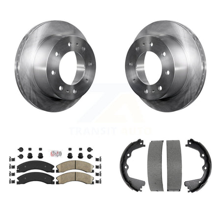Rear Disc Rotors Ceramic Pads Parking Shoes Kit For GMC Sierra 2500 HD Chevrolet Suburban K8A-108329