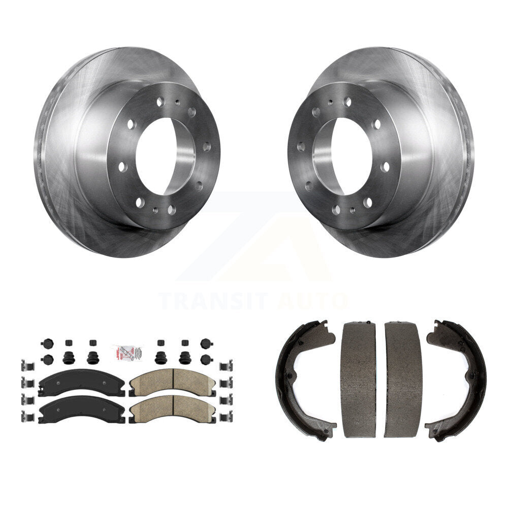 Rear Disc Rotors Ceramic Pads Parking Shoes Kit For Chevrolet Silverado 2500 HD GMC 3500 K8A-108330