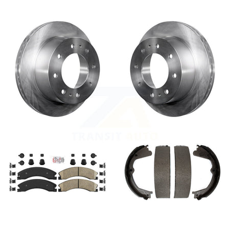 Rear Disc Rotors Ceramic Pads Parking Shoes Kit For Chevrolet Silverado 2500 HD GMC 3500 K8A-108330