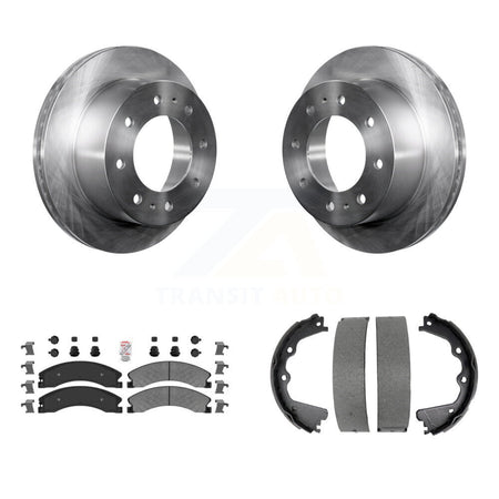 Rear Disc Rotors Semi-Metallic Pads & Parking Shoes Kit For GMC Sierra 2500 HD Chevrolet K8A-108331