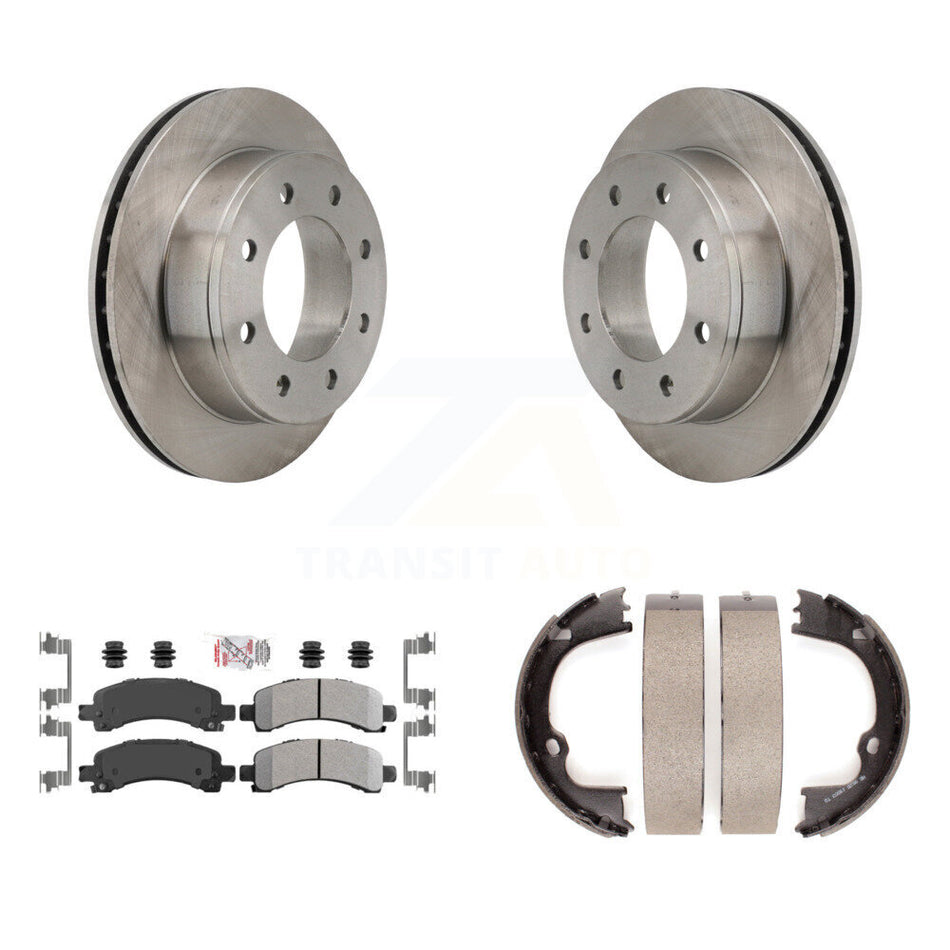 Rear Disc Rotors Semi-Metallic Pads Parking Shoes Kit For Chevrolet Express 2500 3500 GMC K8A-108334