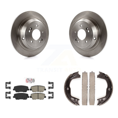 Rear Disc Rotors Ceramic Pads And Parking Brake Shoes Kit For Hyundai Genesis K8A-108354