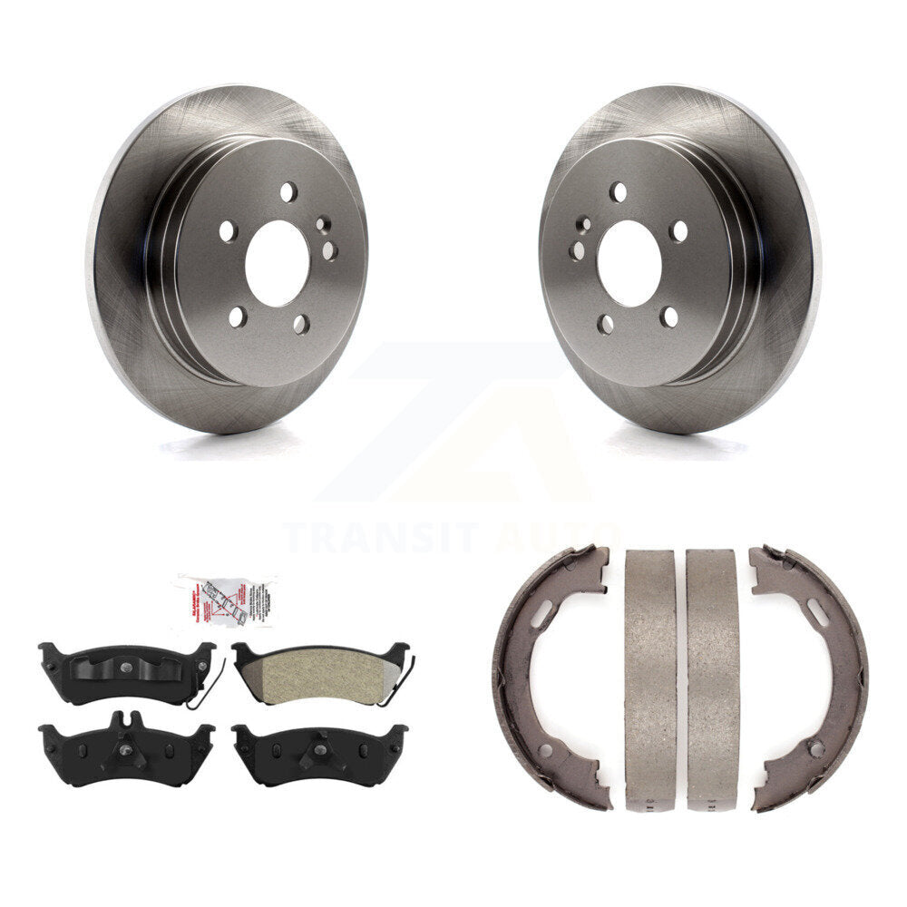 Rear Disc Rotors Semi-Metallic Pads Parking Shoes Kit For Mercedes-Benz ML320 ML350 ML430 K8A-108358
