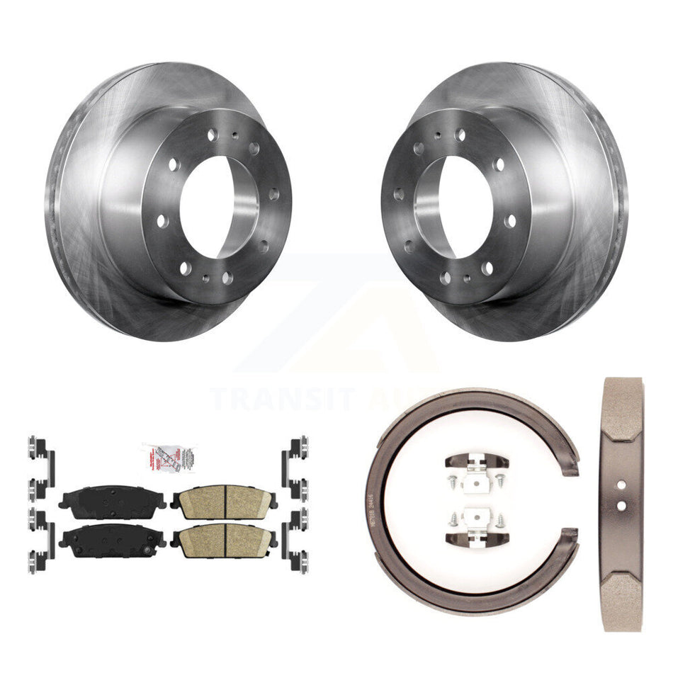 Rear Disc Rotors Ceramic Pads Parking Shoes Kit For 2011 Chevrolet Silverado 1500 Hybrid K8A-108362