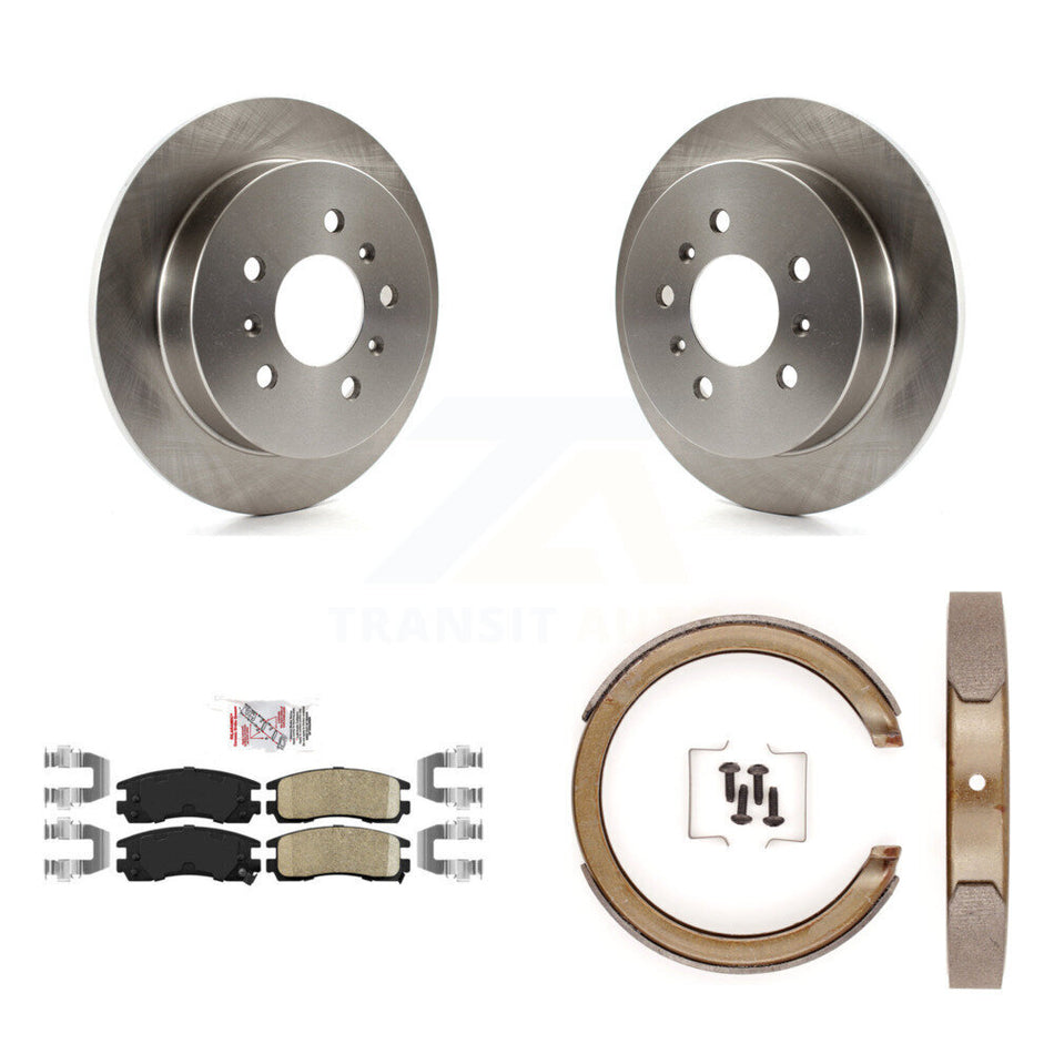 Rear Disc Rotors Ceramic Pads And Parking Shoes Kit For Chevrolet Impala Pontiac Grand Am K8A-108365