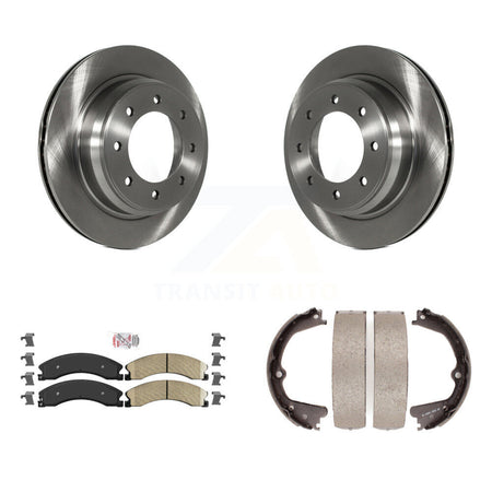 Rear Disc Rotors Ceramic Pads Parking Shoes Kit For 2012-2019 Nissan NV2500 NV3500 NV1500 K8A-108377