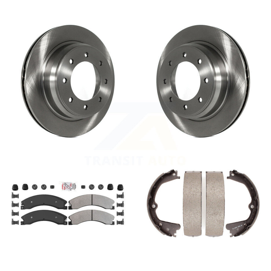 Rear Disc Rotors Semi-Metallic Pads And Parking Shoes Kit For Nissan NV2500 NV3500 NV1500 K8A-108378